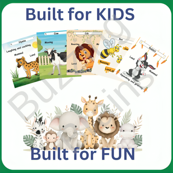 Animals -1 Flashcard- 52 Animals & Babies - Image 4