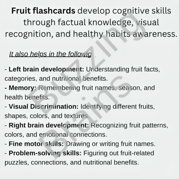 Fruits Flashcard- 30 cards - know seasons and benefits of fruits. - Image 4
