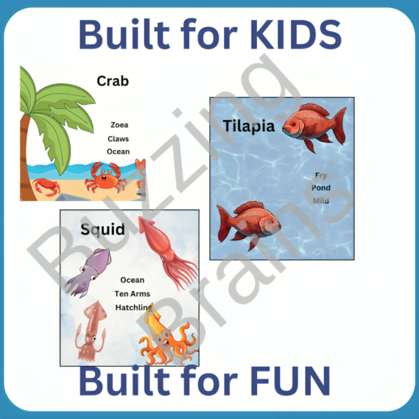 Water Animals Flashcard- Fun way to know about their habitat, qualitry and babies. - Image 2