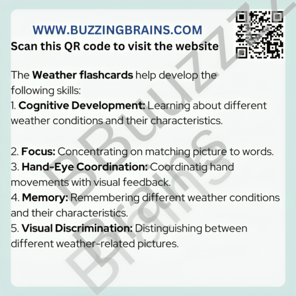 Weather Flashcard, for 2-5 years. Educational cards. - Image 4