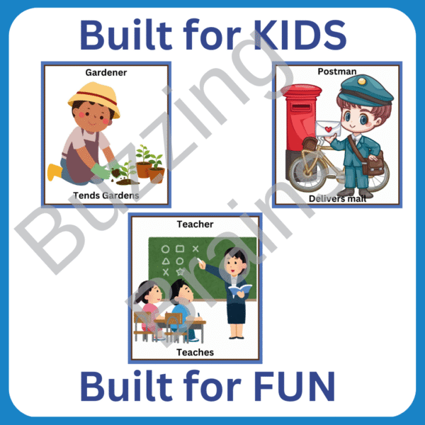 Community Helpers Flashcard, for 2-5 years. Educational cards.  For learning, knowledge and awareness of kids. Also, details and facts on the back of cards. - Image 2