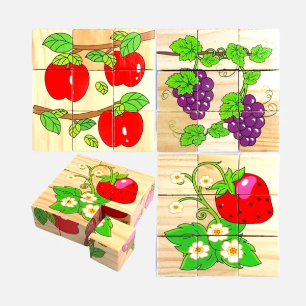 Wooden 6 Face Puzzle Cube - Image 3