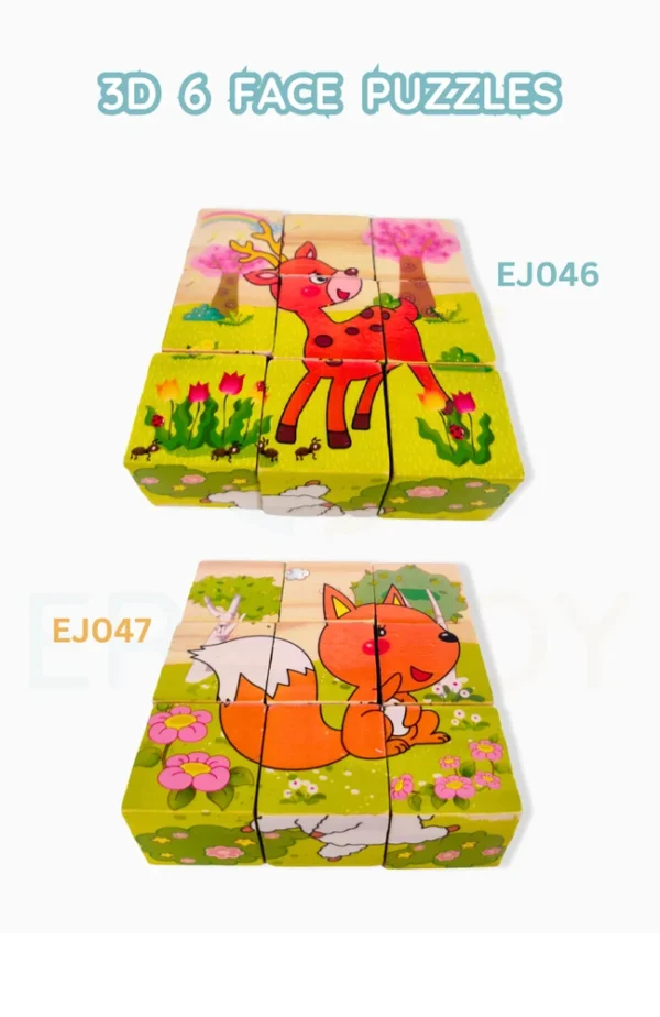 Wooden 6 Face Puzzle Cube - Image 4