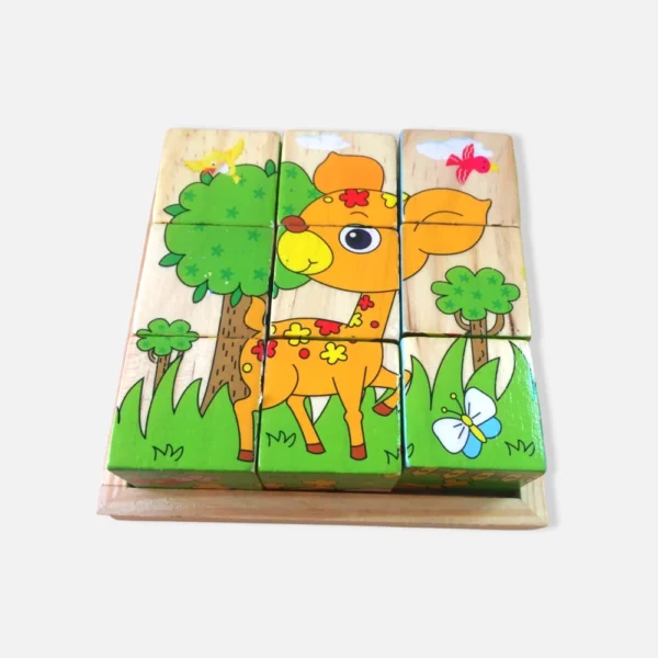 Wooden 6 Face Puzzle Cube - Image 2